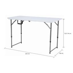 Furinbox โต๊ะพับปรับความสูง รุ่นไททัน ขนาด 120 ซม. - สีขาว/เทา