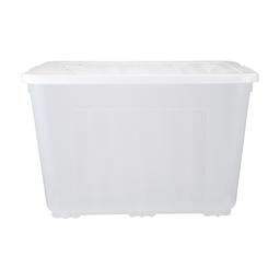กล่องล้อเลื่อน รุ่นลีอาห์ ความจุ 160 ลิตร - สีใสโปร่ง/ขาว