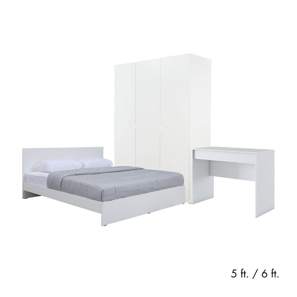 ชุดห้องนอน รุ่นวิวิด พลัส+วาซิม (เตียง, ตู้เสื้อผ้า 3 บาน, โต๊ะเครื่องแป้ง) - สีขาว